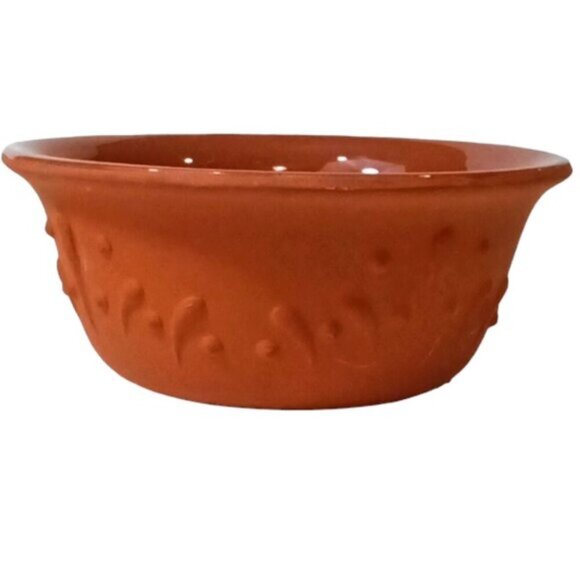 Mexican Made Brown Terra Cotta Bowls Set of 4 Glazed Interior Unglazed Exterior - Picture 2 of 7